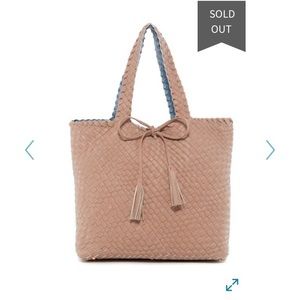 VEGAN LEATHER Woven Reversible Tote